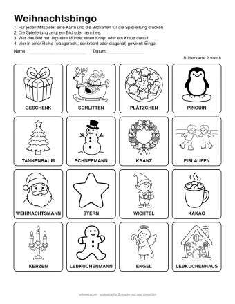 Vorschau: Weihnachtsbingo: Bilderkarte 2 von 8