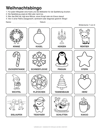 Vorschau: Weihnachtsbingo: Bilderkarte 7 von 8