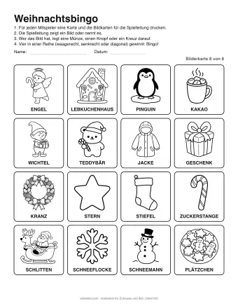 Vorschau: Weihnachtsbingo: Bilderkarte 8 von 8