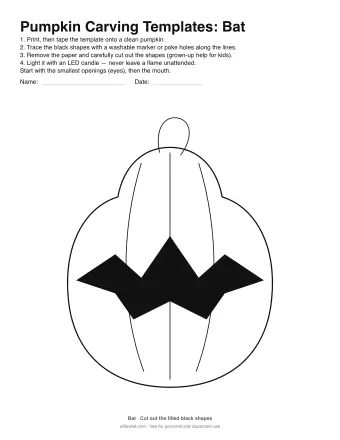 Preview of Pumpkin Carving Templates: Bat