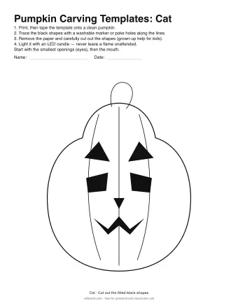 Preview of Pumpkin Carving Templates: Cat