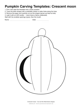 Preview of Pumpkin Carving Templates: Crescent moon