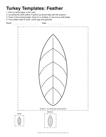 Preview of Turkey Templates: Feather