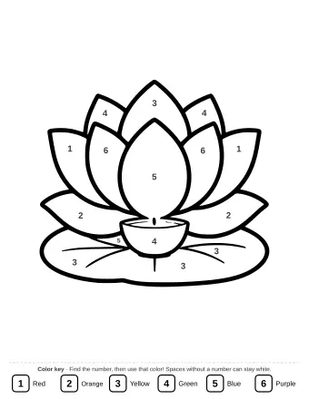 A symmetrical drawing of a lotus blossom with a small oil lamp burning in the middle.