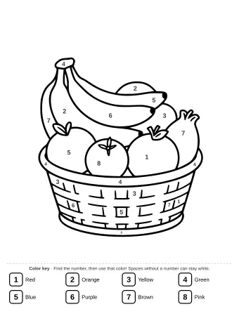 A wicker basket overflowing with bananas, apples, and other fruits.