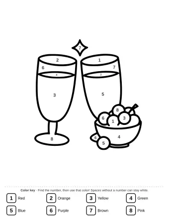 Two glasses clinking together for a New Year's Eve toast.