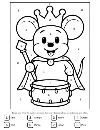 Line art of the Mouse King for coloring