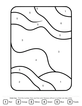 Black-and-white line art of a rounded rectangle filled with smooth, curving abstract waves and lines that flow from top to bottom, creating a sense of movement.
