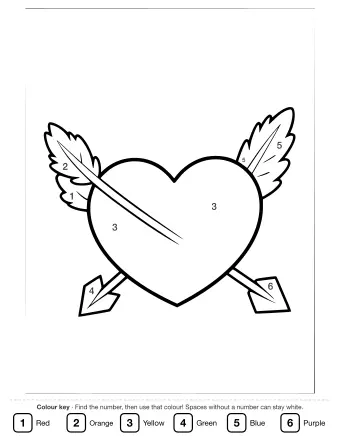Line drawing of a large heart pierced diagonally by an arrow with feathered fletching on the left and a pointed tip on the right.